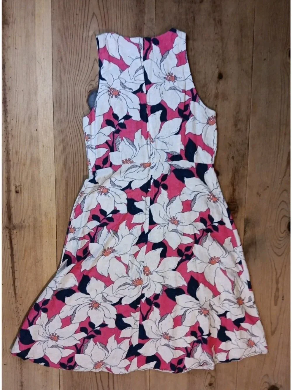 Ann Taylor Petite Womens 6P Floral Shift Dress Sleeveless Linen Blend Summer - Picture 5 of 7